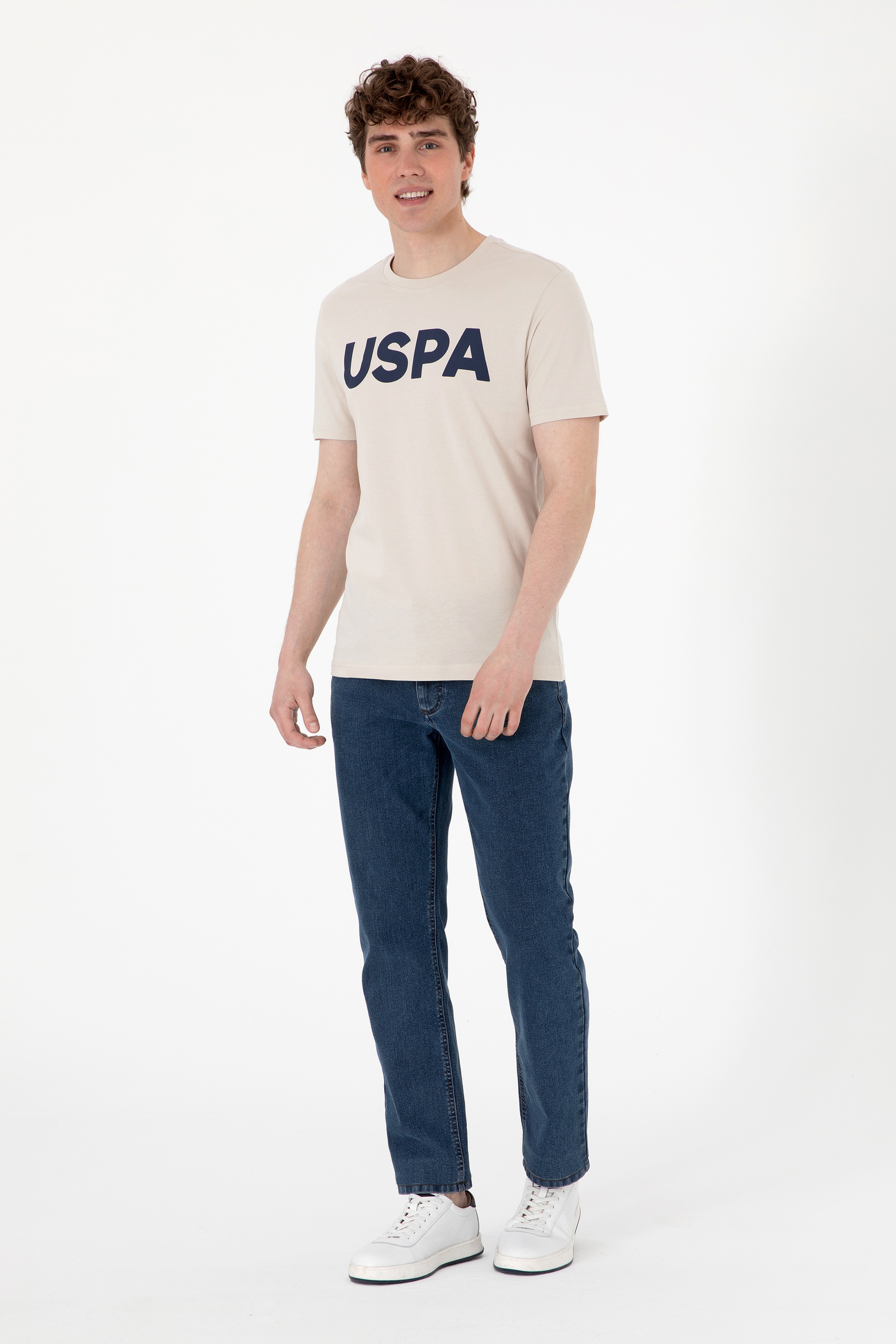 Erkek Regular Fit Bisiklet Yaka Taş Basic Tişört - Image 4
