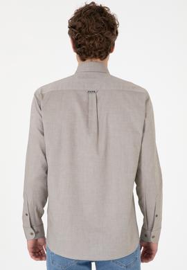 Erkek Vizon Uzun Kollu Basic Gömlek - 50297981040