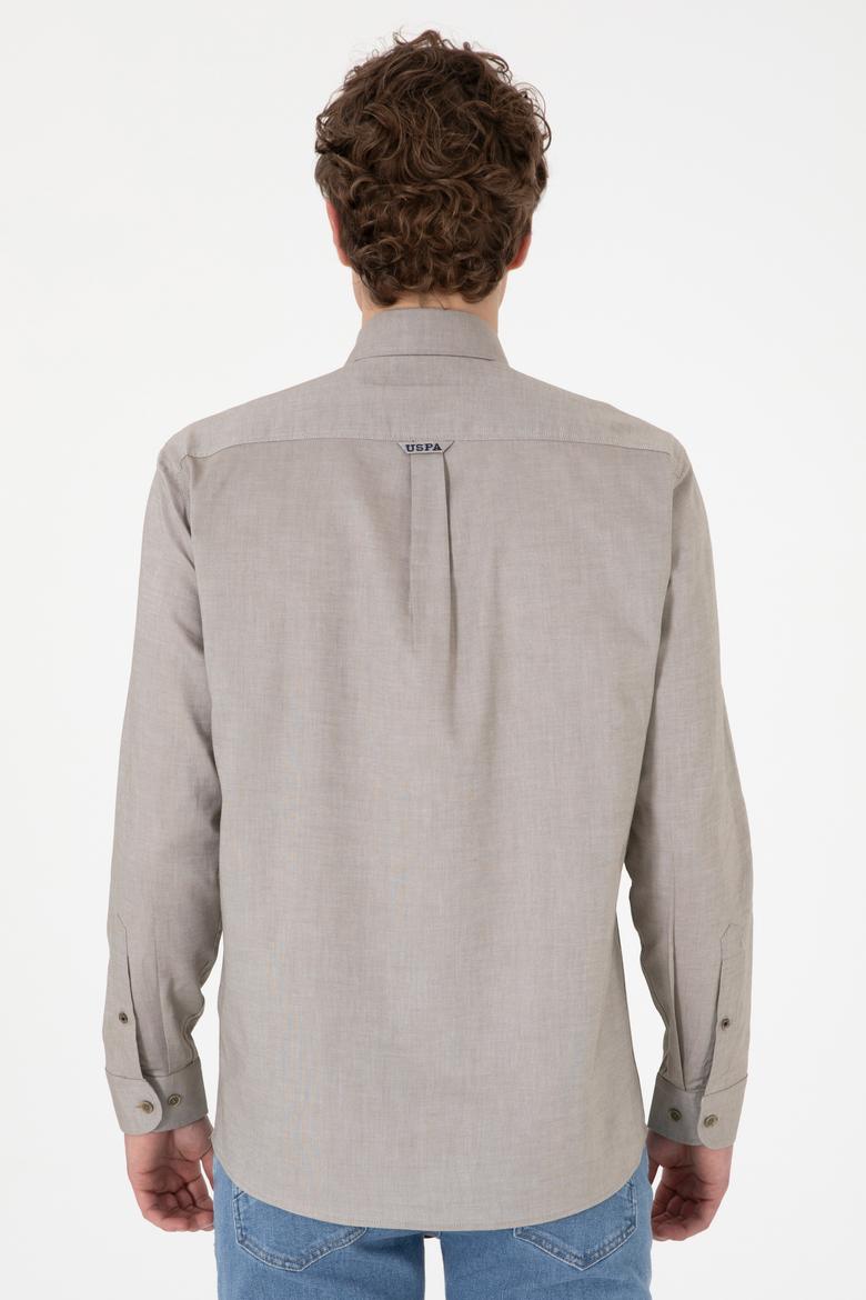 Erkek Vizon Uzun Kollu Basic Gömlek - 50297981040