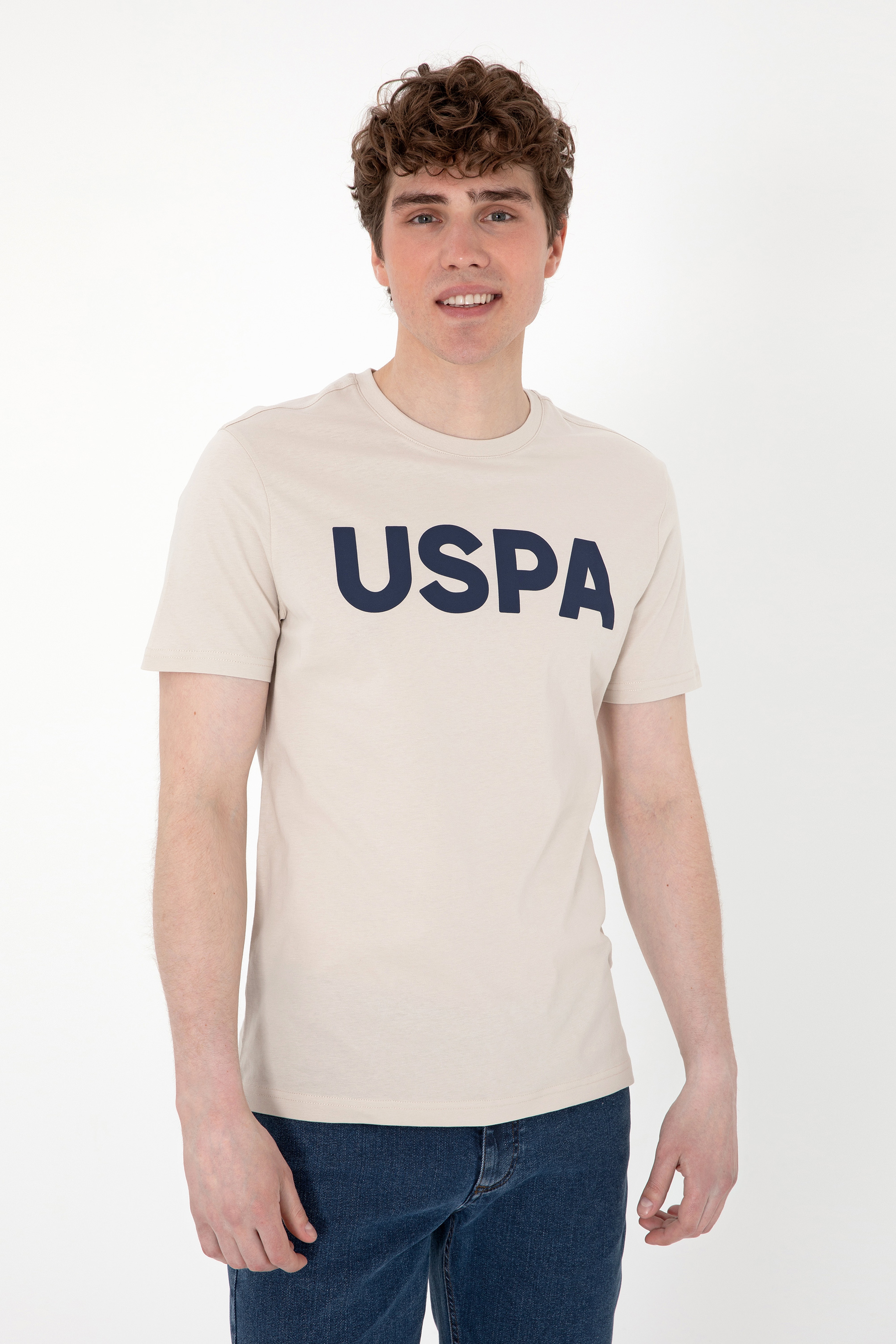 Erkek Regular Fit Bisiklet Yaka Taş Basic Tişört