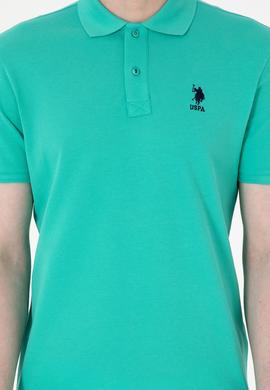 Erkek Slim Fit Polo Yaka Mint Basic Tişört - 50307699039