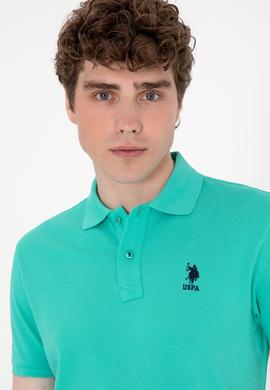 Erkek Slim Fit Polo Yaka Mint Basic Tişört - 50307699039