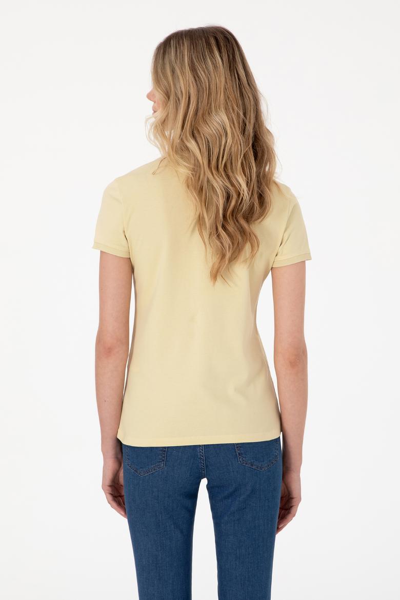 Kadın Açık Haki Basic Polo Yaka Tişört - 50300830081