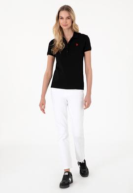 Kadın Siyah Basic Polo Yaka Tişört - 50300830056