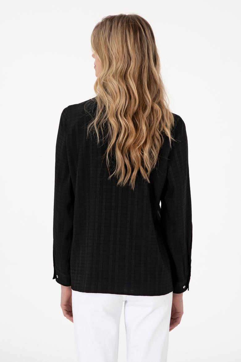 Kadın Siyah Uzun Kollu Gömlek - 50299631012