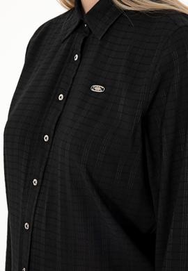 Kadın Siyah Uzun Kollu Gömlek - 50299631012