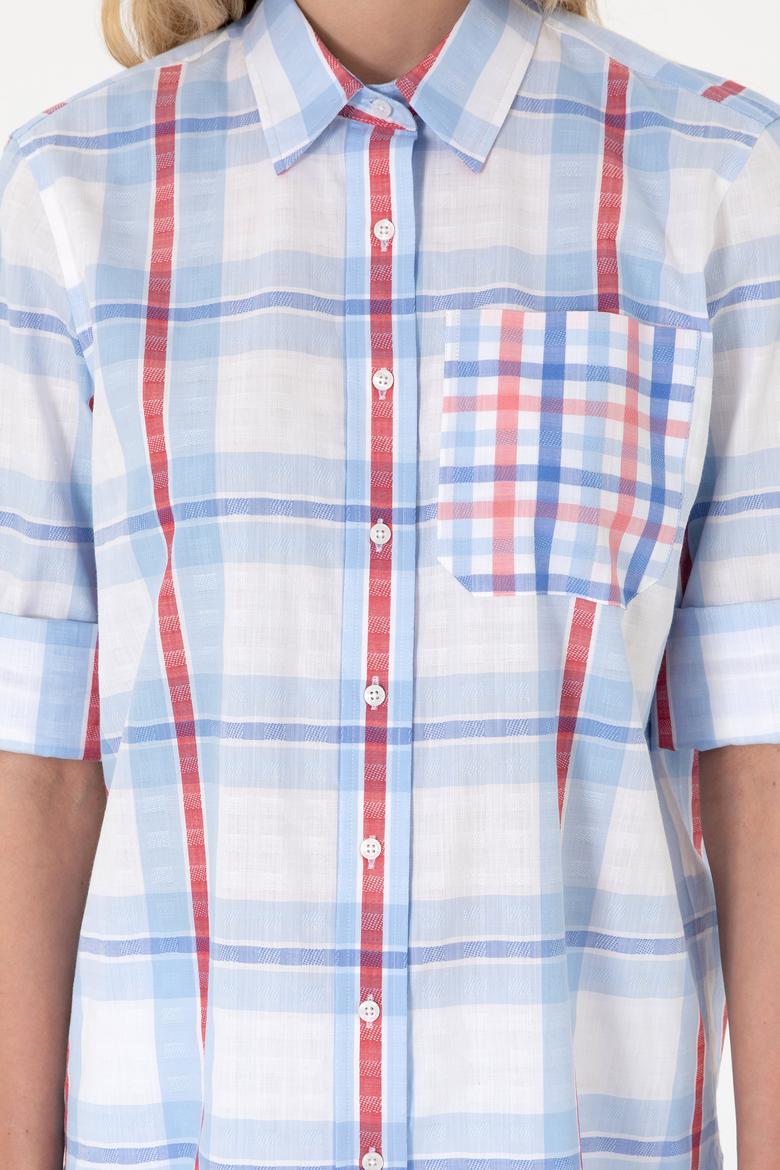 Kadın Açık Mavi Uzun Kollu Tunik Gömlek - 50299591002