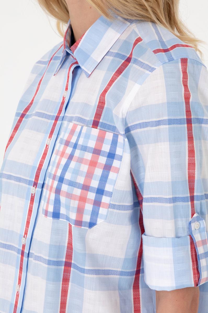 Kadın Açık Mavi Uzun Kollu Tunik Gömlek