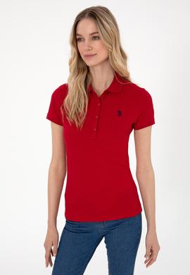 Kadın Kırmızı Basic Polo Yaka Tişört - 50300830212