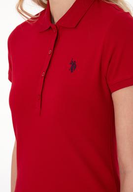 Kadın Kırmızı Basic Polo Yaka Tişört - 50300830212