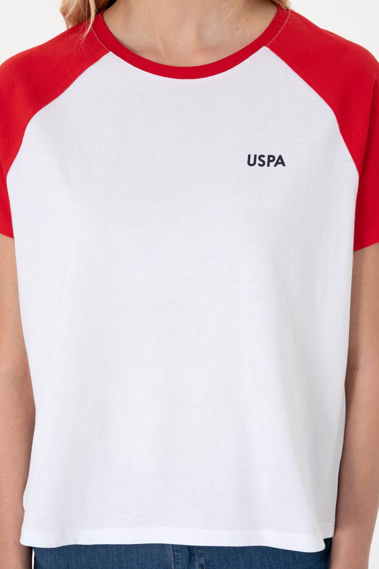 Kadın Kırmızı Bisiklet Yaka Tişört - 50305771004