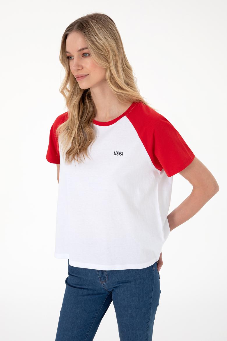 Kadın Kırmızı Bisiklet Yaka Tişört - 50305771004