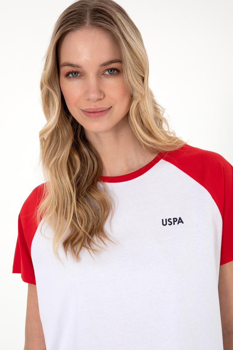 Kadın Kırmızı Bisiklet Yaka Tişört - 50305771004