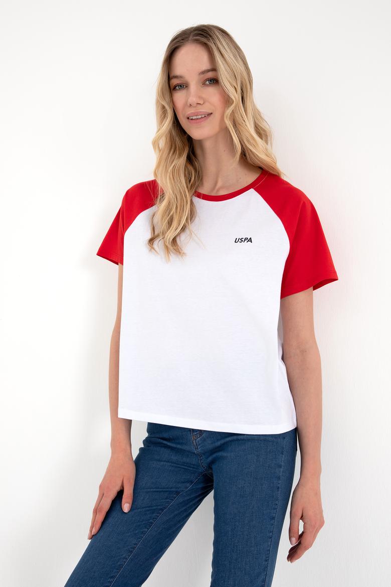 Kadın Kırmızı Bisiklet Yaka Tişört