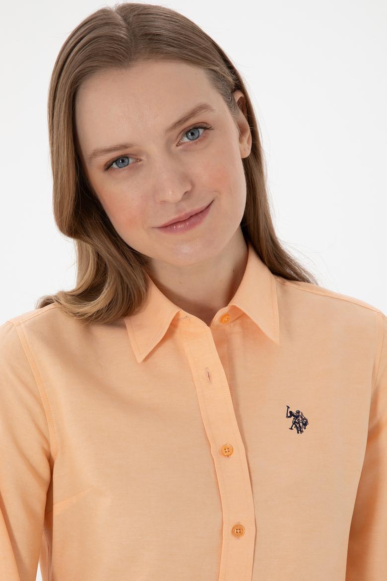 Kadın Turuncu Uzun Kollu Basic Gömlek - 50307726109