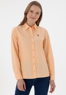 Kadın Turuncu Uzun Kollu Basic Gömlek - 50307726109
