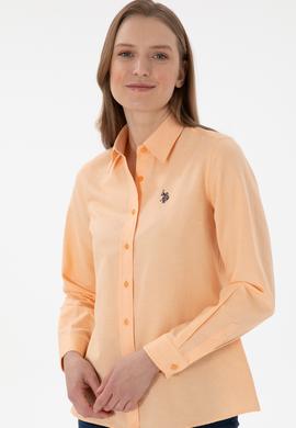 Kadın Turuncu Uzun Kollu Basic Gömlek - 50307726109