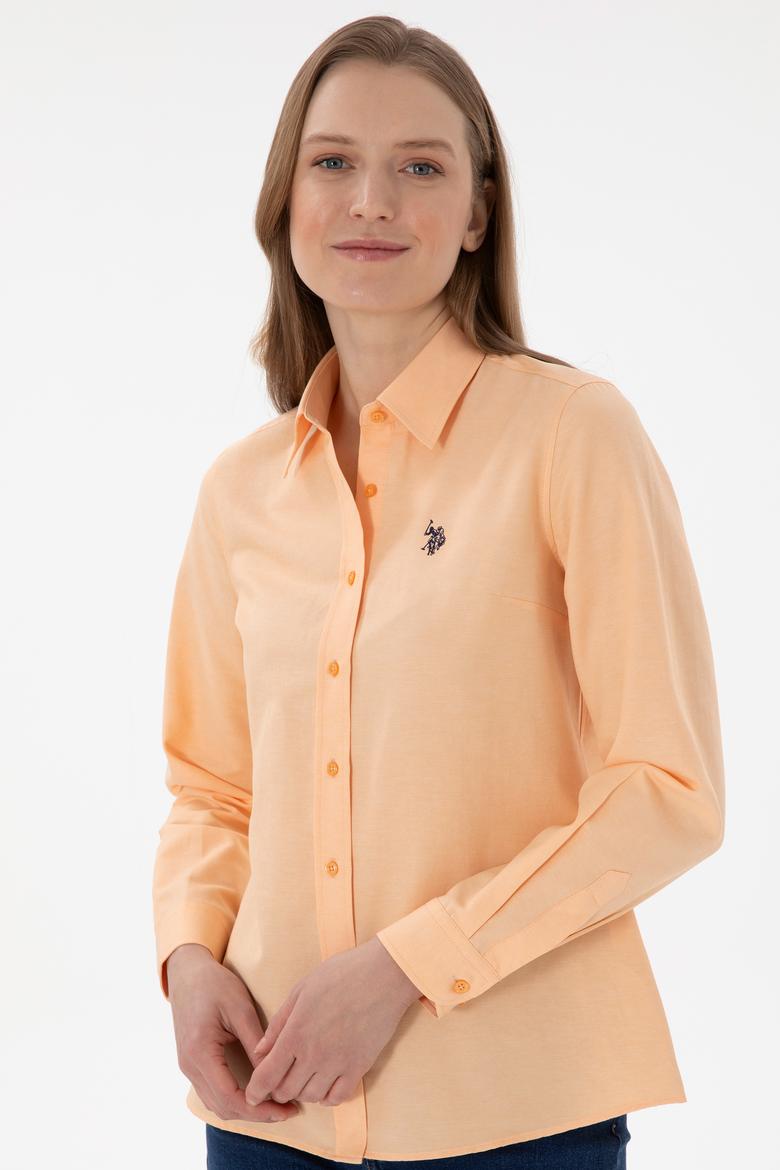 Kadın Turuncu Uzun Kollu Basic Gömlek - 50307726109