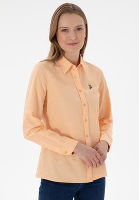 Kadın Turuncu Uzun Kollu Basic Gömlek - 50307726109