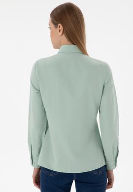 Kadın Su Yeşili Uzun Kollu Basic Gömlek - 50307726101