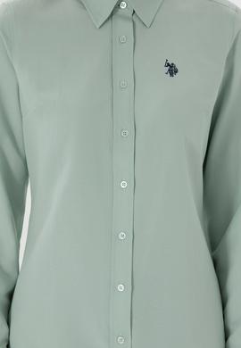 Kadın Su Yeşili Uzun Kollu Basic Gömlek - 50307726101