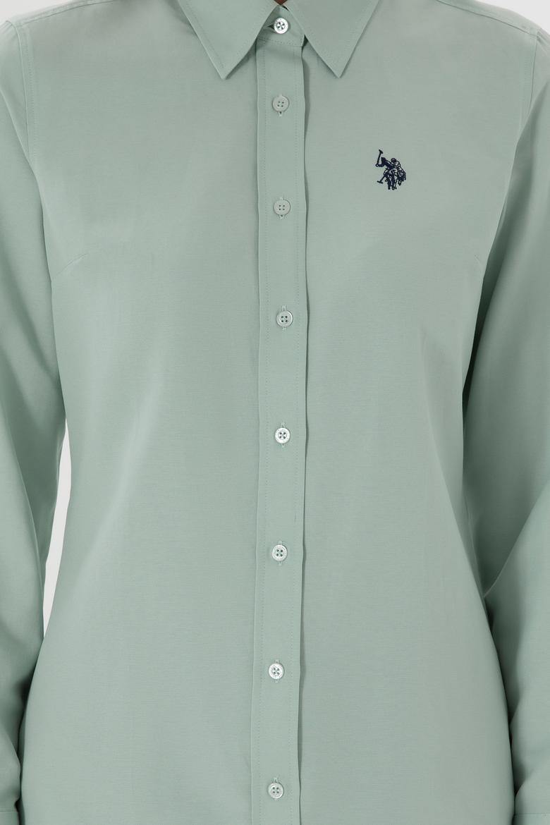 Kadın Su Yeşili Uzun Kollu Basic Gömlek - 50307726101