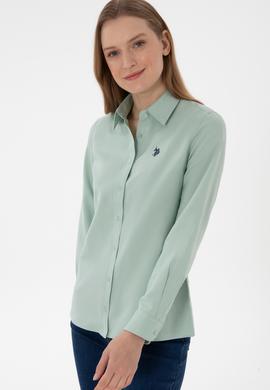 Kadın Su Yeşili Uzun Kollu Basic Gömlek - 50307726101
