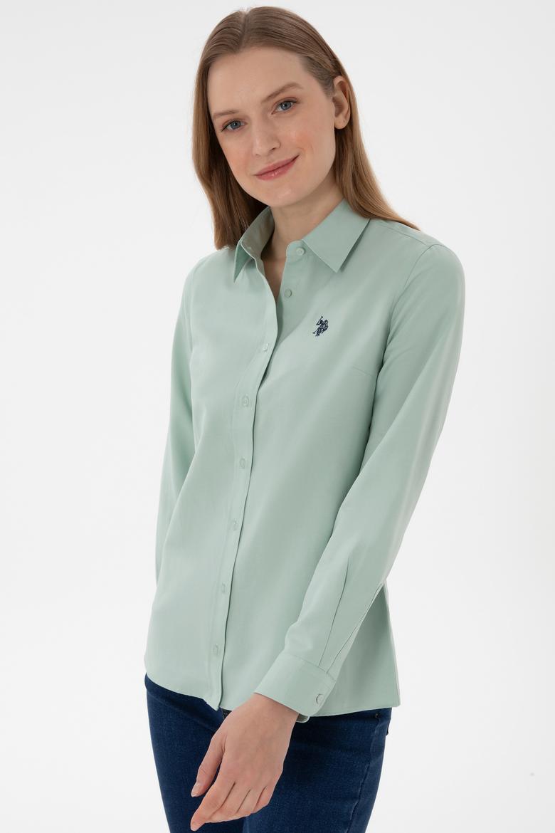 Kadın Su Yeşili Uzun Kollu Basic Gömlek - 50307726101
