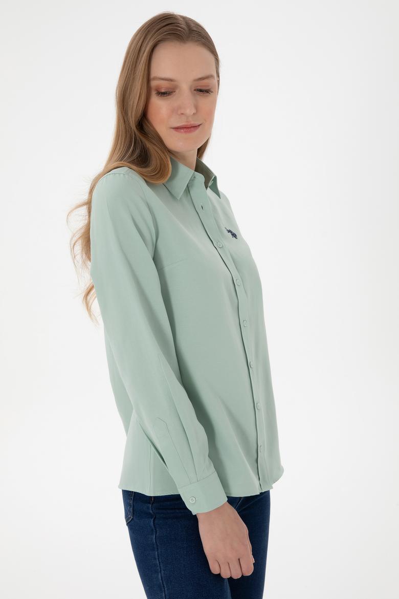 Kadın Su Yeşili Uzun Kollu Basic Gömlek - 50307726101