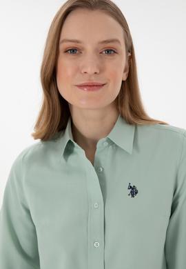 Kadın Su Yeşili Uzun Kollu Basic Gömlek - 50307726101