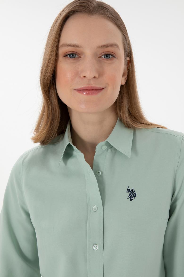 Kadın Su Yeşili Uzun Kollu Basic Gömlek - 50307726101