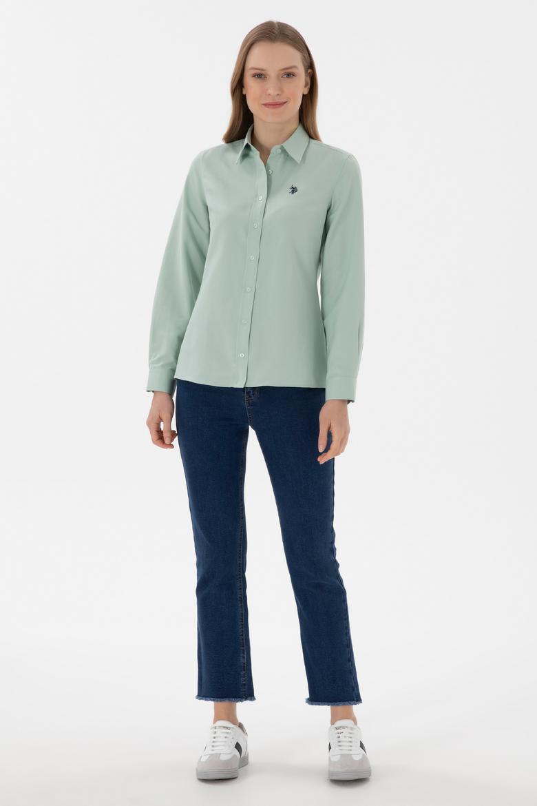 Kadın Su Yeşili Uzun Kollu Basic Gömlek - 50307726101