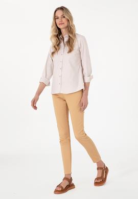 Kadın Taş Uzun Kollu Basic Gömlek - 50295710083