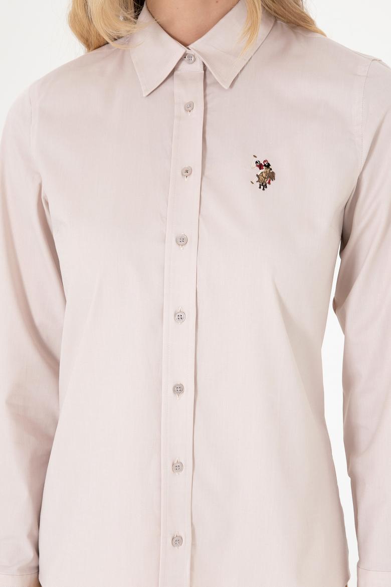 Kadın Taş Uzun Kollu Basic Gömlek - 50295710083