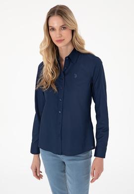 Kadın Lacivert Uzun Kollu Basic Gömlek - 50283986056
