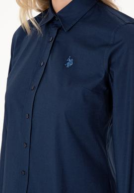 Kadın Lacivert Uzun Kollu Basic Gömlek - 50283986056