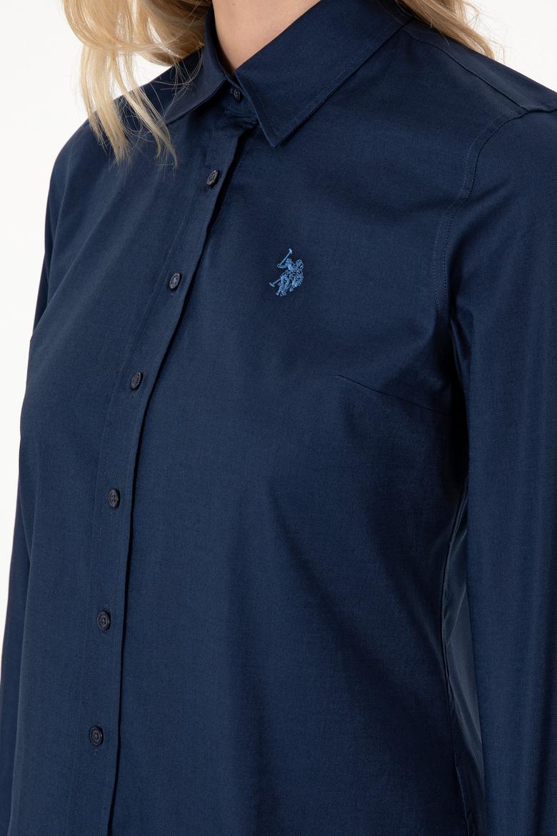 Kadın Lacivert Uzun Kollu Basic Gömlek - 50283986056