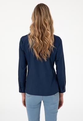 Kadın Lacivert Uzun Kollu Basic Gömlek - 50283986056