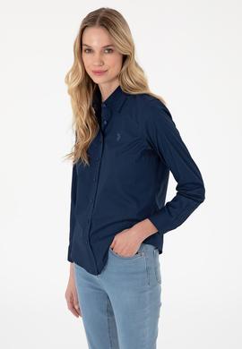 Kadın Lacivert Uzun Kollu Basic Gömlek - 50283986056