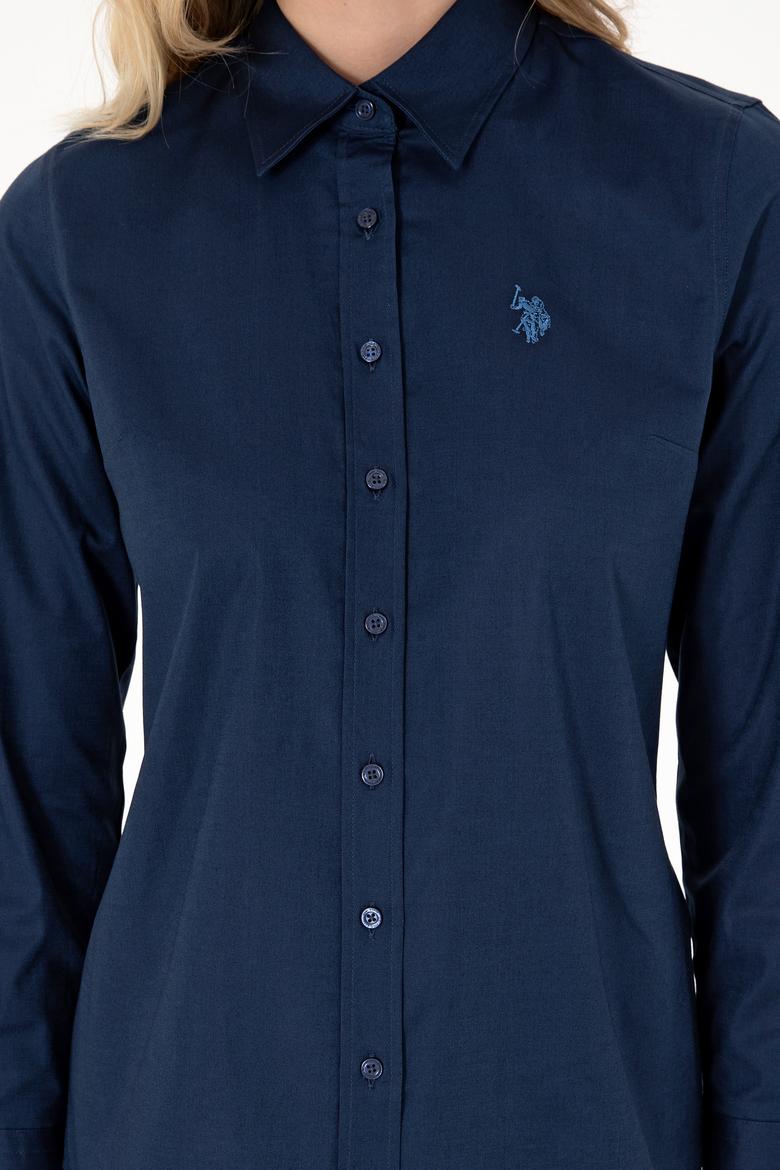 Kadın Lacivert Uzun Kollu Basic Gömlek - 50283986056