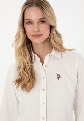 Kadın Krem Uzun Kollu Basic Gömlek - 50295704077