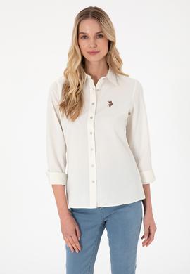 Kadın Krem Uzun Kollu Basic Gömlek - 50295704077