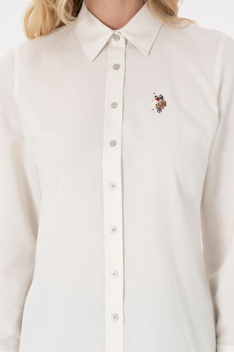 Kadın Krem Uzun Kollu Basic Gömlek - 50295704077