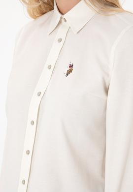 Kadın Krem Uzun Kollu Basic Gömlek - 50295704077