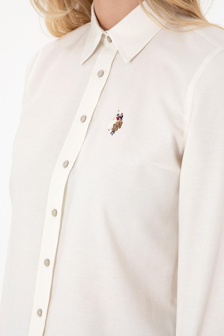 Kadın Krem Uzun Kollu Basic Gömlek - 50295704077