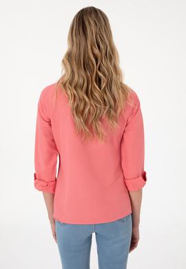 Kadın Pembe Uzun Kollu Basic Gömlek - 50298103058