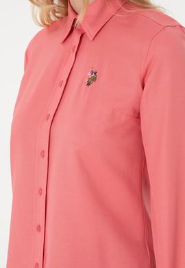 Kadın Pembe Uzun Kollu Basic Gömlek - 50298103058