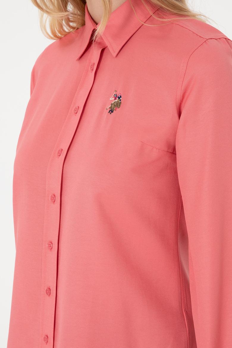 Kadın Pembe Uzun Kollu Basic Gömlek - 50298103058