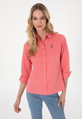 Kadın Pembe Uzun Kollu Basic Gömlek - 50298103058