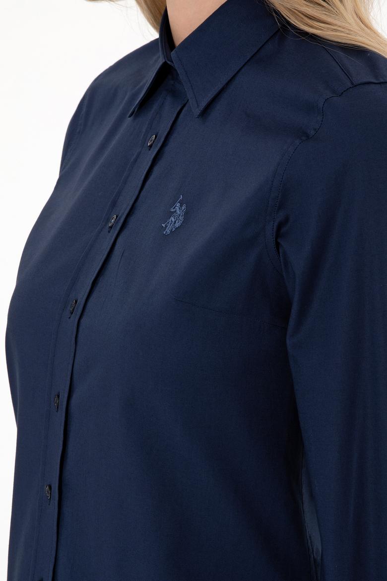 Kadın Lacivert Uzun Kollu Basic Gömlek - 50295639022